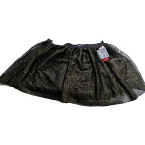 Marilyn Monroe Fairy Goth Black and Metallic Tulle Glitter XL Lined Micro Skirt‎